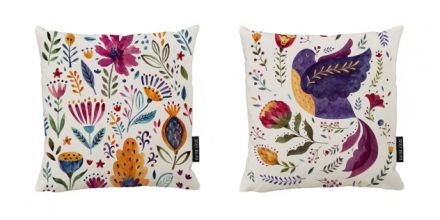 Set of 2 cushion covers meadow in spring