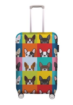 Luggage cover which frenchie, size M
