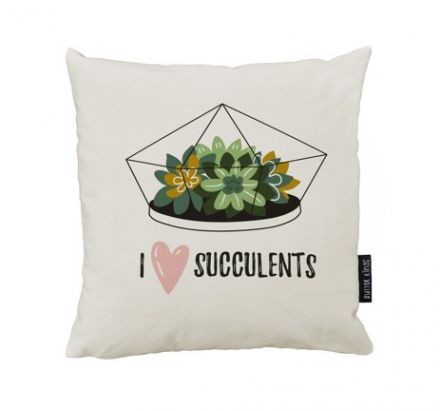 Kissenbezug succulents in love, canvas baumwolle