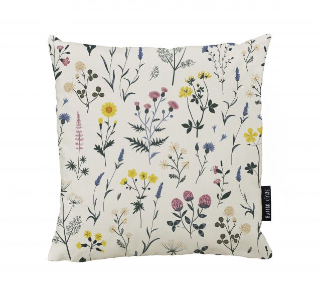 Cushion cover delicate flowers, canvas bavlna