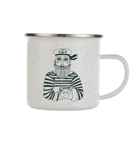 Enamel mug sailor in the heart