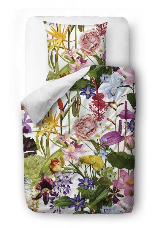 Bedding set exotic flowers, 155x200/90x70cm
