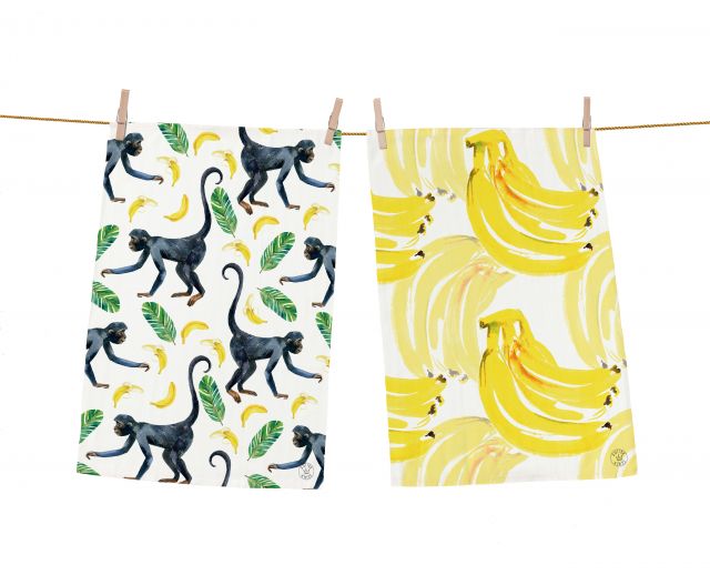 Dish towels set banana fan
