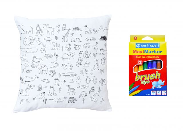 Colouring cushion do you know the animals