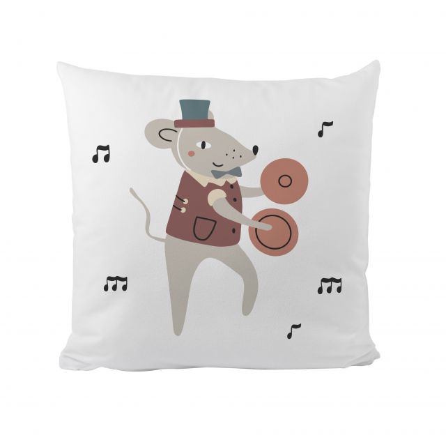 Cushion cover musical mouse boy, microfibre