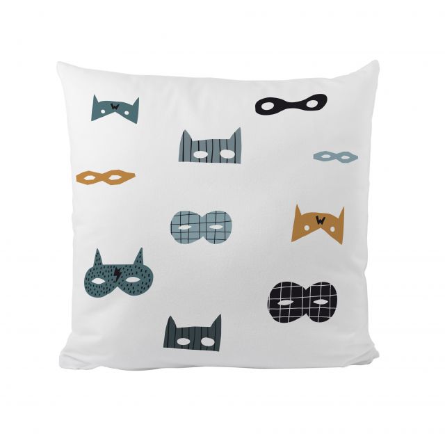 Cushion cover hero masks, microfibre