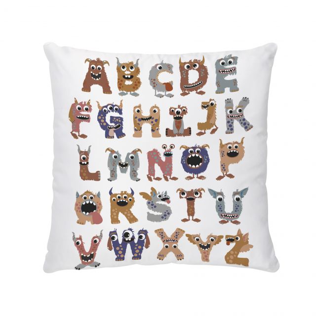 Cushion cover monster abeceda, cotton