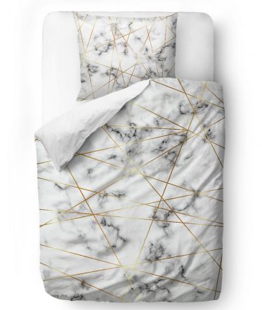 Bedding set gold and marble 135x200/60x50cm