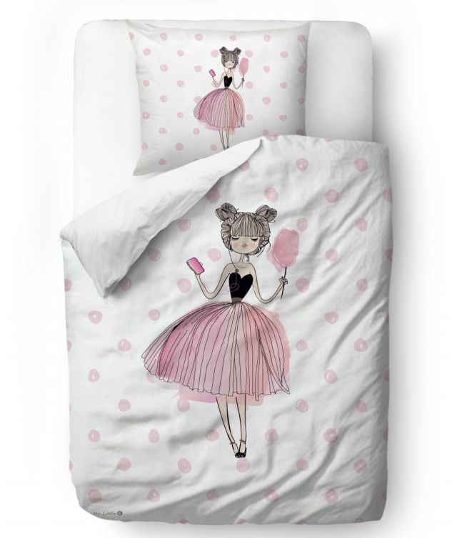 Bedding set pink girl 140x200/90x70cm