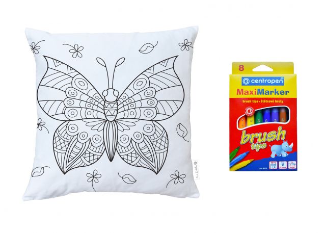 Colouring cushion butterfly