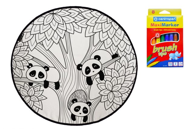 Kinder färben Leinwandteppiche colouring book pandas