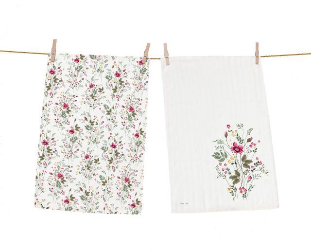 Dish towels set wildflowers
