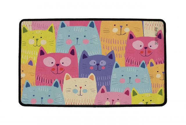 Rug multifunctional cats in colours, 60x40cm