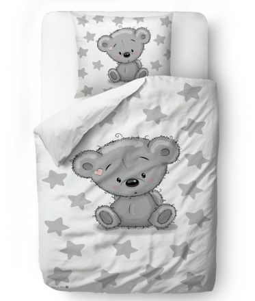 Bedding set grey teddy 100x130/60x40cm