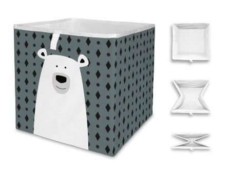 Storage box polar bear, 32x32cm