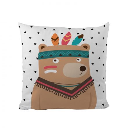 Cushion cover cotton indian bear