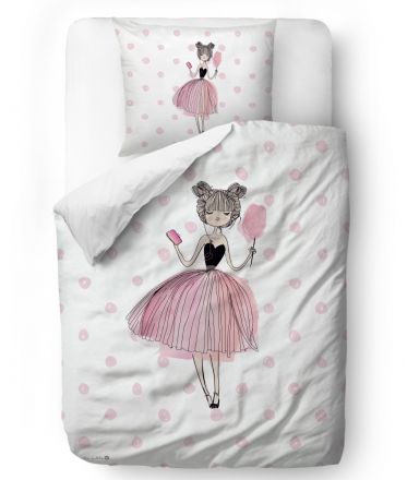 Bedding set pink girl 100x130/60x40cm